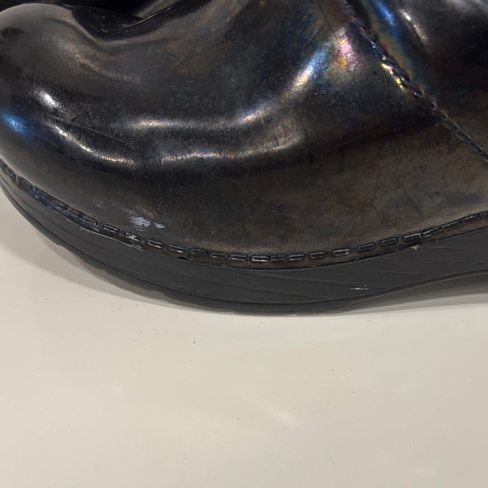 GUC Dansko Black Oil Slick Platform Clogs - Picture 9 of 10